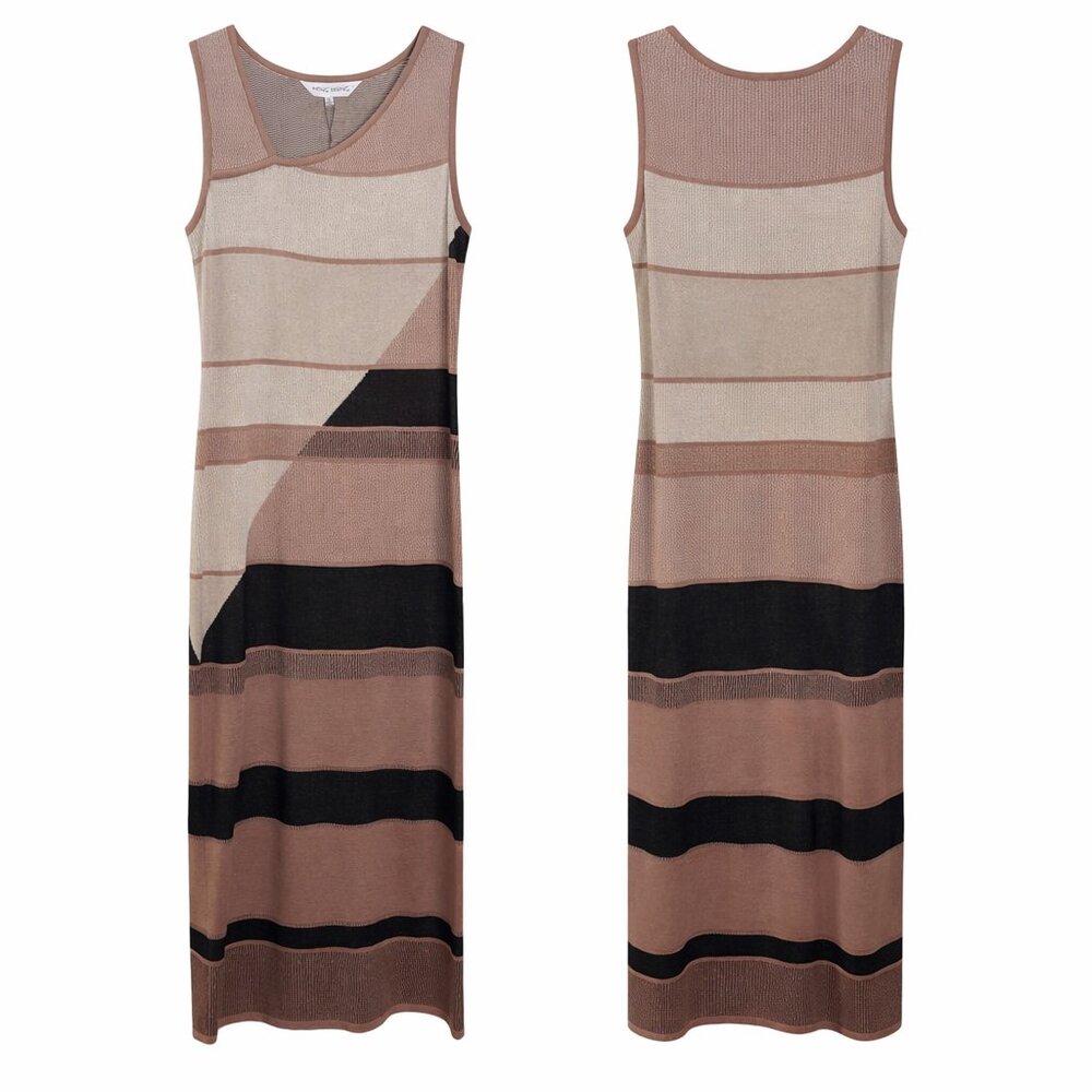 NEW Ming Wang Womens Stripe Sleeveless Maxi Dress Size XS MSRP $195